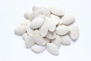 Top view of pumpkin seeds pattern texture background photo