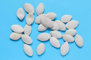 Top view of pumpkin seeds pattern texture background photo