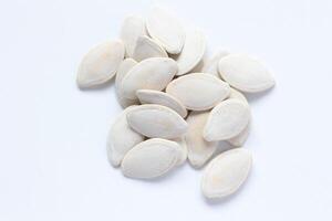 Top view of pumpkin seeds pattern texture background photo