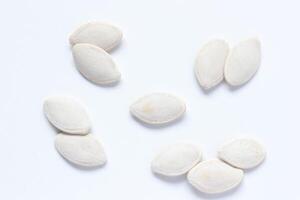 Top view of pumpkin seeds pattern texture background photo