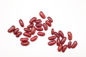 Red beans isolated on white background photo