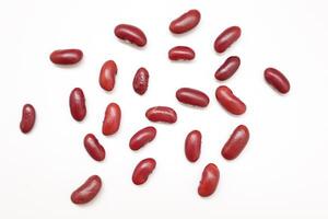 Red beans isolated on white background photo