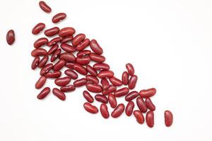 Red beans isolated on white background photo