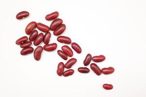 Red beans isolated on white background photo