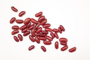 Red beans isolated on white background photo