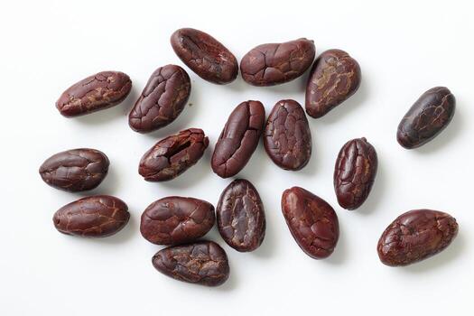 Brown roasted cocoa beans seeds, cocoa bean photo
