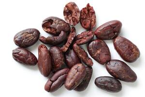 Brown roasted cocoa beans seeds, cocoa bean photo