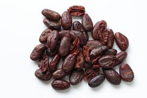 Brown roasted cocoa beans seeds, cocoa bean photo
