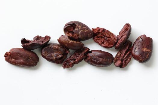 Brown roasted cocoa beans seeds, cocoa bean photo