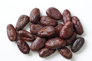 Brown roasted cocoa beans seeds, cocoa bean photo