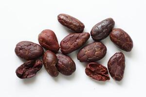 Brown roasted cocoa beans seeds, cocoa bean photo