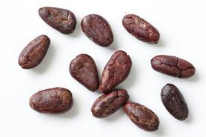 Brown roasted cocoa beans seeds, cocoa bean photo