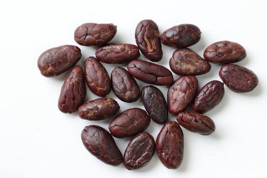 Brown roasted cocoa beans seeds, cocoa bean photo