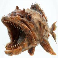 a fish with its mouth open and its teeth showing photo