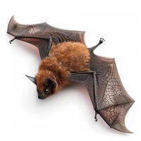a bat is flying on a white background photo