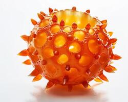 a large orange ball with spikes on it photo