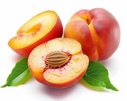 a peach with a slice missing photo