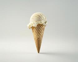 an ice cream cone with a scoop of ice cream in it photo