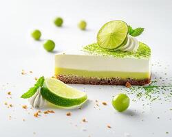 a slice of lime cheesecake photo