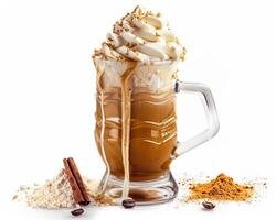 a coffee drink with whipped cream and cinnamon photo