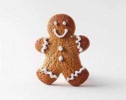 a gingerbread man is shown on a white background photo