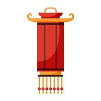 Red rectangular lantern vector
