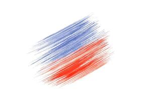 Watercolor blue and red bending strokes in motion. Abstract stain. National color flags. Aquarelle texture. Hand drawn illustration. Celebration ornate for greeting. Texture element vector