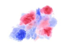 Red blue watercolor stain. Abstract painting spot. Grunge element. Dissipating colored smoke or clouds. Aquarelle splash. For decorative purposes, adding dynamic touch to any space. vector