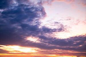Beautiful , luxury soft gradient orange gold clouds and sunlight on the blue sky perfect for the background, take in everning,Twilight, Large size, high definition landscape photo