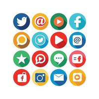 Social Media Icon Set Collection for Websites and Mobile Applications vector
