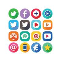 Social Media Icon Set Collection for Websites and Mobile Applications vector