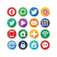Social Media Icon Set Collection for Websites and Mobile Applications vector