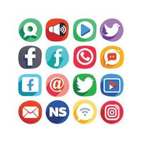 Social Media Icon Set Collection for Websites and Mobile Applications vector