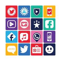 Social Media Icon Set Collection for Websites and Mobile Applications vector
