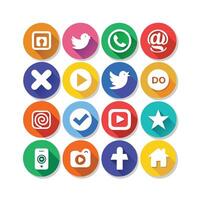 Social Media Icon Set Collection for Websites and Mobile Applications vector