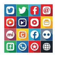 Social Media Icon Set Collection for Websites and Mobile Applications vector