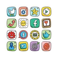 Social Media Icon Set Collection for Websites and Mobile Applications vector