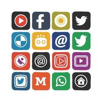 Social Media Icon Set Collection for Websites and Mobile Applications vector