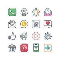 Social Media Icon Set Collection for Websites and Mobile Applications vector