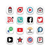 Social Media Icon Set Collection for Websites and Mobile Applications vector