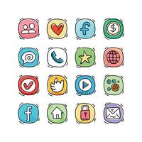 Social Media Icon Set Collection for Websites and Mobile Applications vector