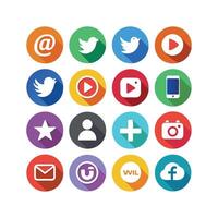 Social Media Icon Set Collection for Websites and Mobile Applications vector