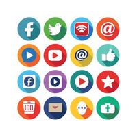 Social Media Icon Set Collection for Websites and Mobile Applications vector