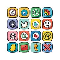 Social Media Icon Set Collection for Websites and Mobile Applications vector