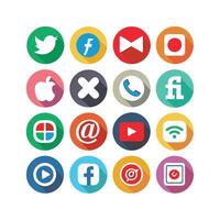 Social Media Icon Set Collection for Websites and Mobile Applications vector