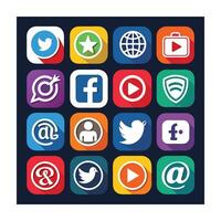 Social Media Icon Set Collection for Websites and Mobile Applications vector