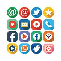 Social Media Icon Set Collection for Websites and Mobile Applications vector