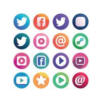 Social Media Icon Set Collection for Websites and Mobile Applications vector
