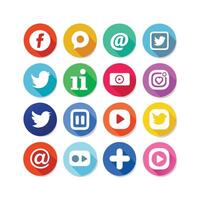 Social Media Icon Set Collection for Websites and Mobile Applications vector