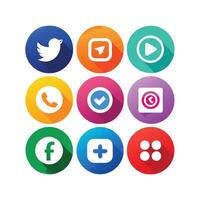 Social Media Icon Set Collection for Websites and Mobile Applications vector